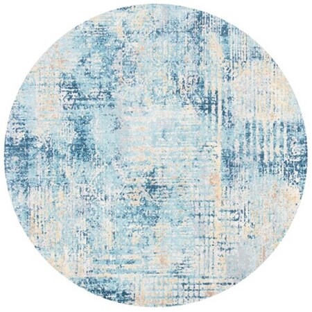 Safavieh 6 ft. 7 in. x 6 ft. 7 in. Aria Contemporary Round Power Loomed Rug - Ivory & Blue ARA585M-7R